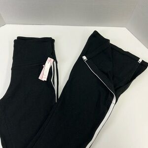 NEW Victoria’s Secret Flare Leg Striped Slit Side Leggings Size Small Long